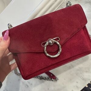 Rebecca Minkoff suede cross body in Pinot noir